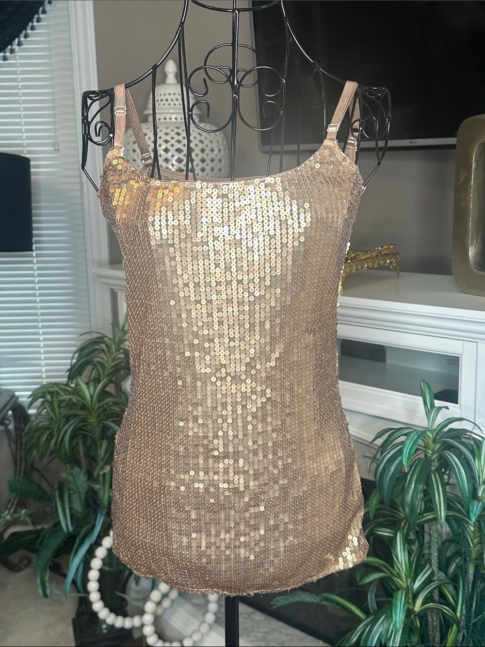 Charlotte Russe Gold Sequin Cami